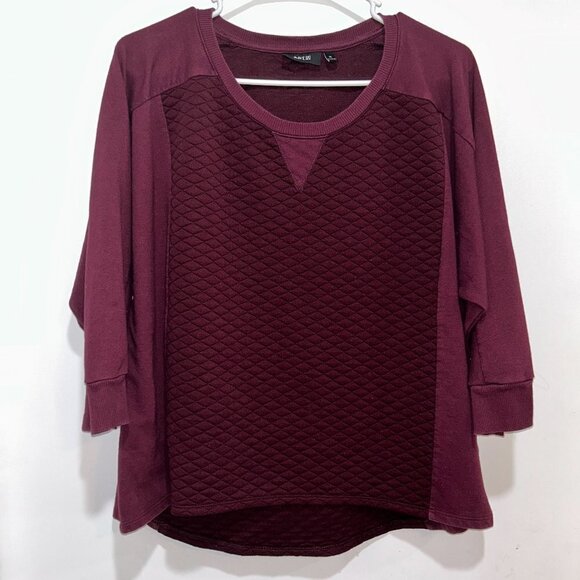 Ladies Apt 9   3/4 sleeve quilted high/low sweat shirt Size XL - Picture 1 of 3